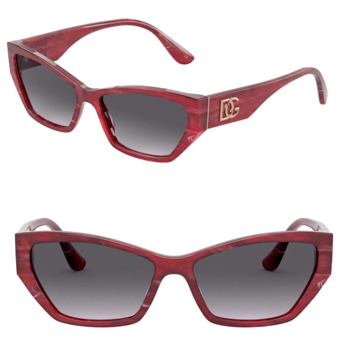 Dolce Dolce & Gabbana DG4375 Gabbana DG4375 3252/8G 58mm Cat Eye Sunglasses Bordeaux Marble Gradient