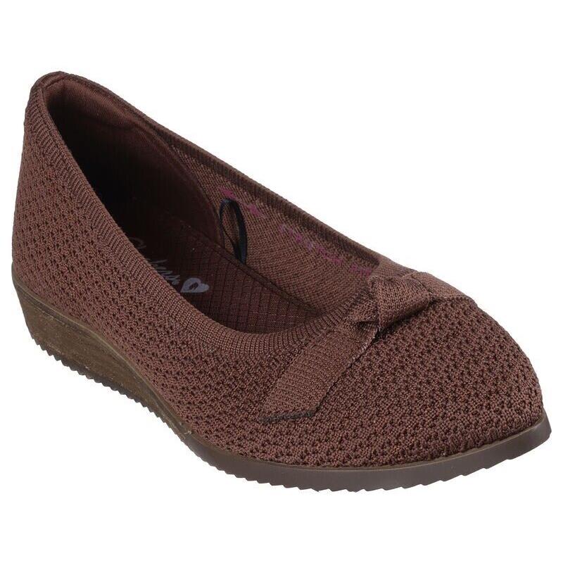 Womens Skechers Cleo Sawdust - Sophisticated Cinnamon Knit Shoes