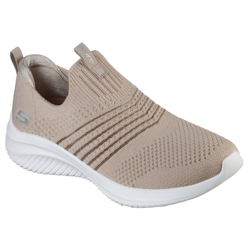 Womens Skechers Ultra Flex 3.0 - Classy Charm Taupe Knit Shoes