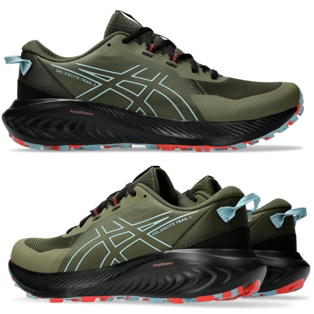 Asics Gel Excite Men`s Athletic Sneakers Running Shoes Trail Green All Sizes - Green