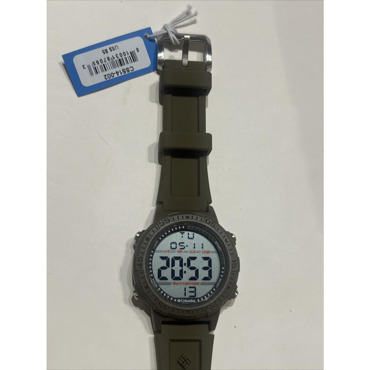 Columbia Self Select Quartz Digital Dial Olive Silicone Strap Watch CSS14-002 WF