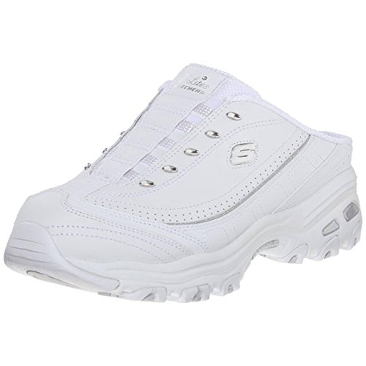 Skechers Womens Bright Sky White Slip-on Sneakers 9 Medium B M Bhfo 9385