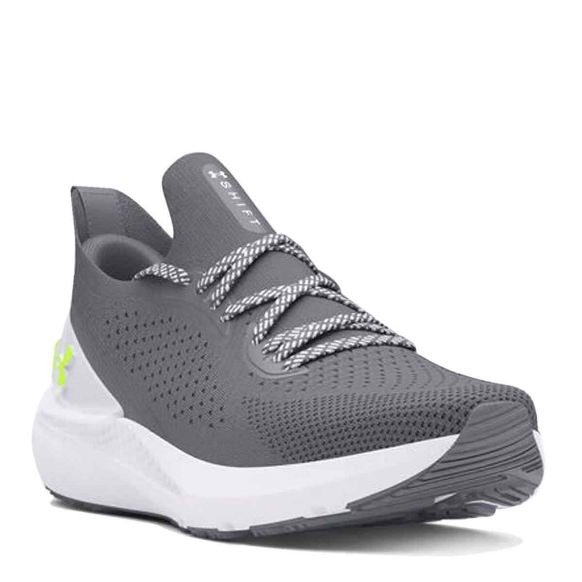 Men`s Under Armour Shift Running Shoe 3027776-102 Pitch Gray/white/high Vis Yel