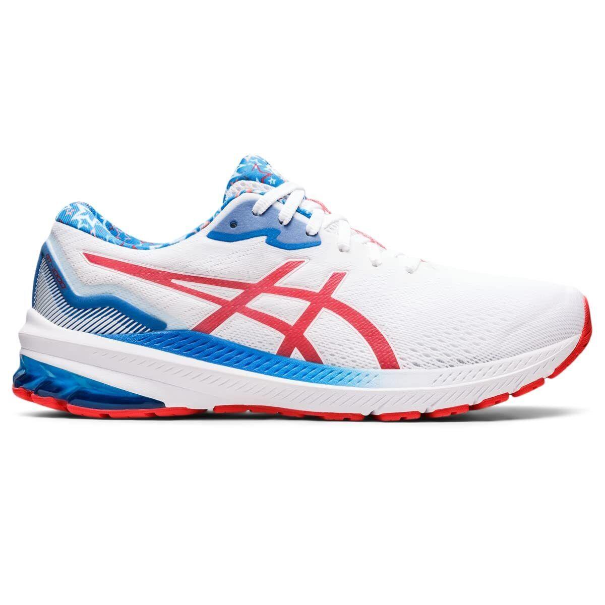 Asics Men`s GT-1000 11 Running Shoes 12 White/electric Red - White/Electric RED