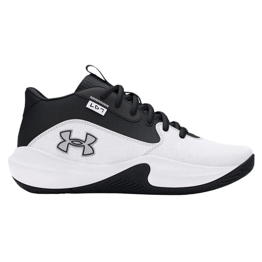 Under Armour Lockdown 7 Wht/blk Junior Basketball Shoes GS 3028513-102 - White