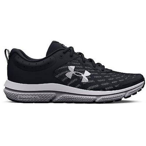 Under Armour Men`s Charged Assert 10 X-wide 6E Running Shoe Black/black/white