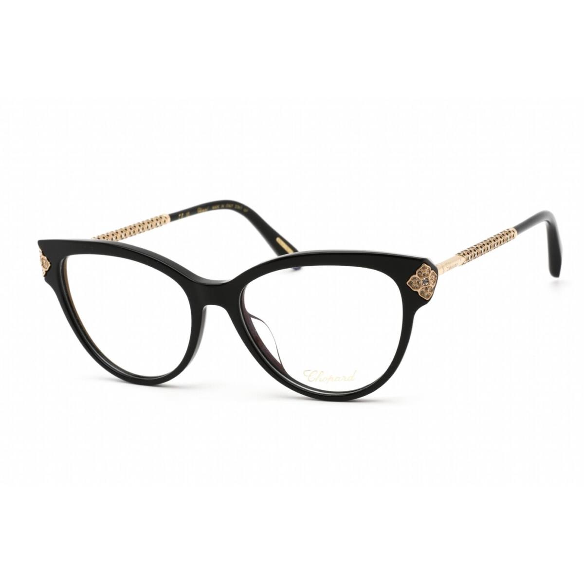 Chopard Women`s Eyeglasses Clear Demo Lens Black/gold Plastic Frame VCH332S 0700