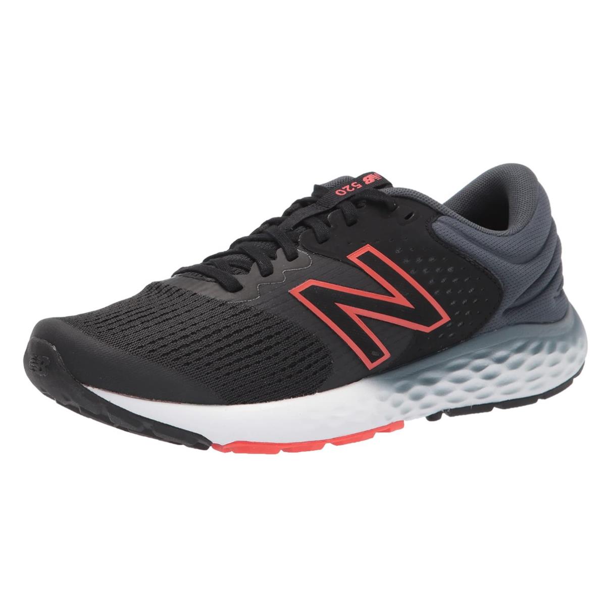 New Balance Men`s 520 V7 Running Shoe Black/red 8.5