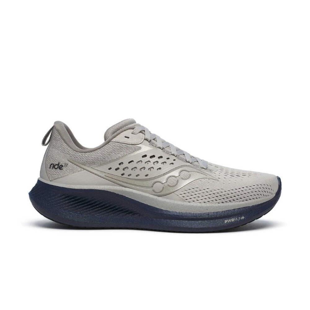 Saucony Men`s Ride 17 Everyday Running Sneaker - Dove/navy