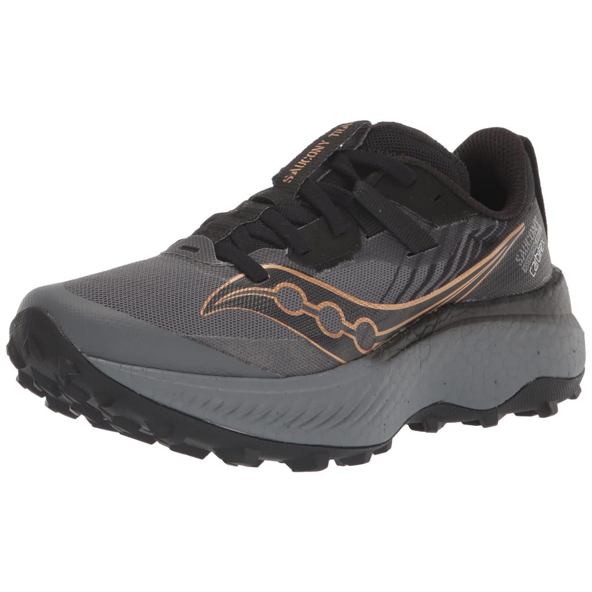 Saucony Women`s Endorphin Edge Trail Running Shoe Black/goldstruck 7.5