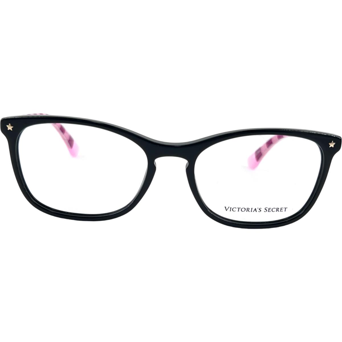 Victoria`s Secret VS5007 Womens Plastic Eyeglass Frame 01A Black Pink 53-17