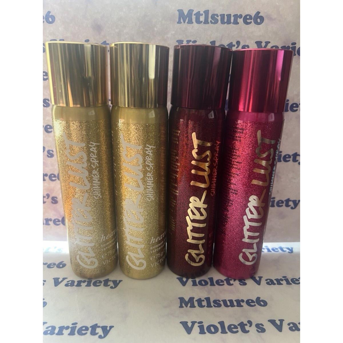 4 Victoria Secret Glitter Lust Shimmer Spray 2 Heavenly 1 Very Sexy 1 Bombshell