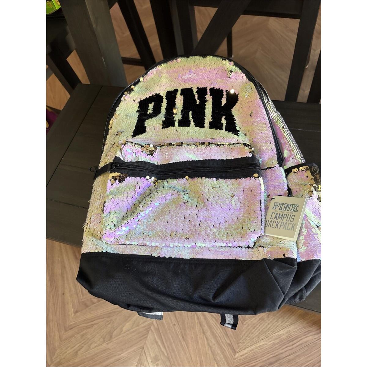 Pink Victorias Secret Flip Sequins Bling Campus Backpack