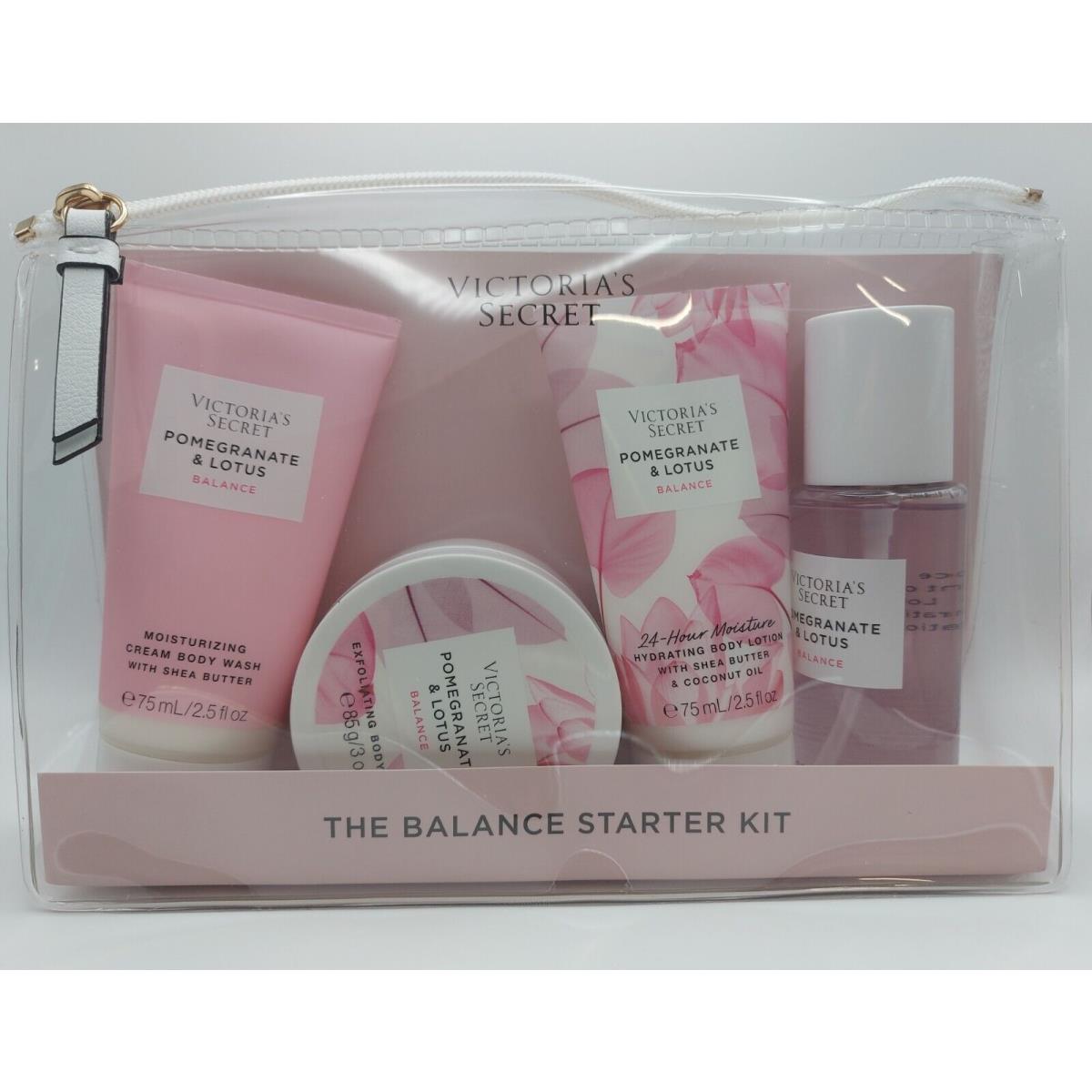 Victoria`s Secret Pomeranate Lotus Body Lotion Mist Wash Scrub Travel Set