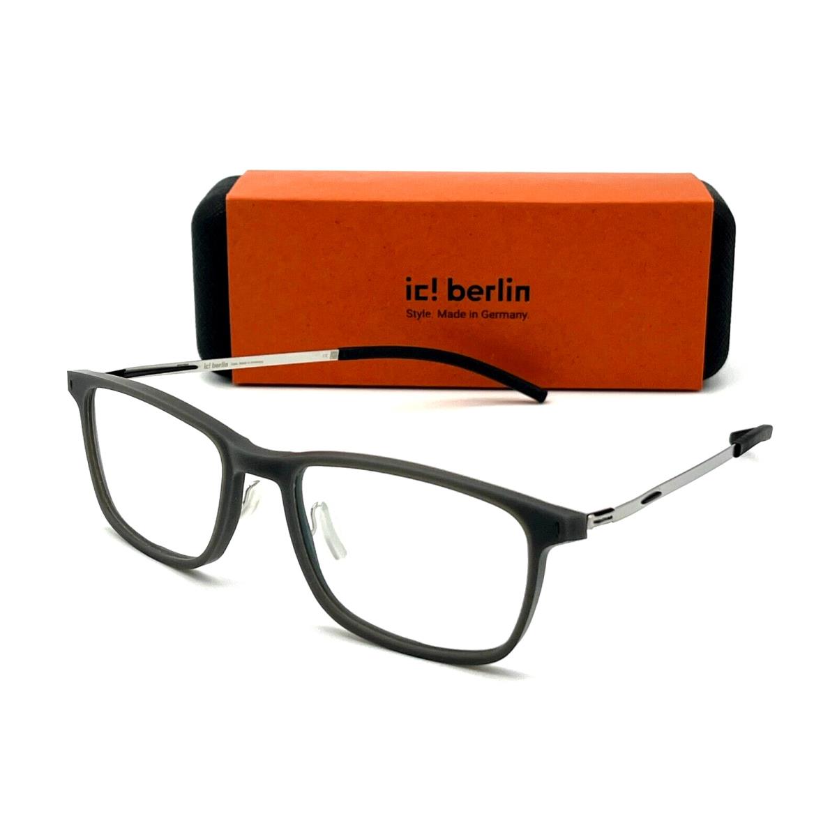 IC Berlin Akito Gray Rough Pearl Black / Clear Lens 53mm Eyeglasses