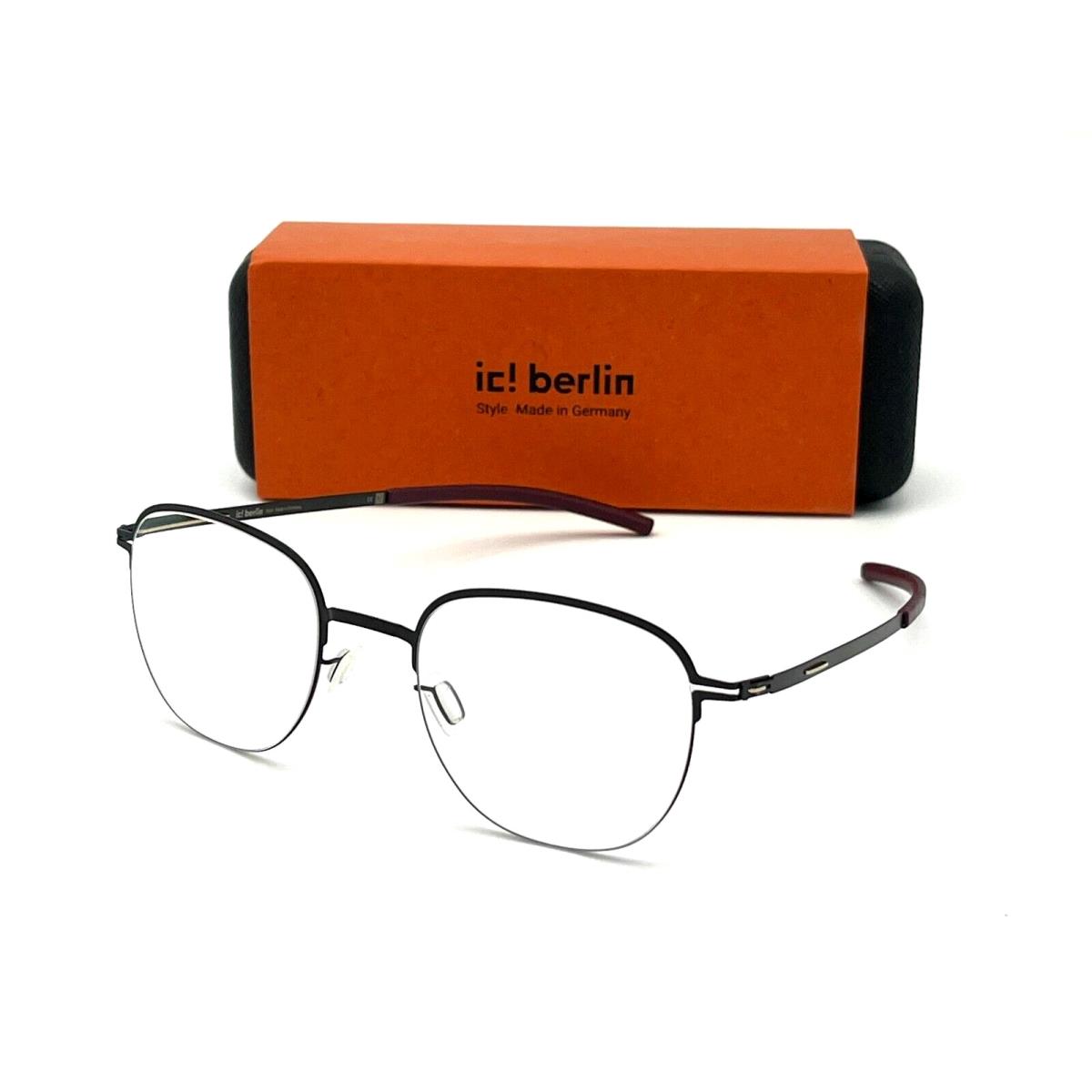 IC Berlin Notos Black Dark Red / Clear Lens 47mm Eyeglasses