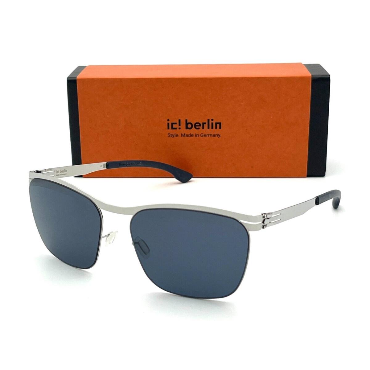 IC Berlin Tegeler See Chrome / Marine Blue Gray Frosted 56mm Sunglasses