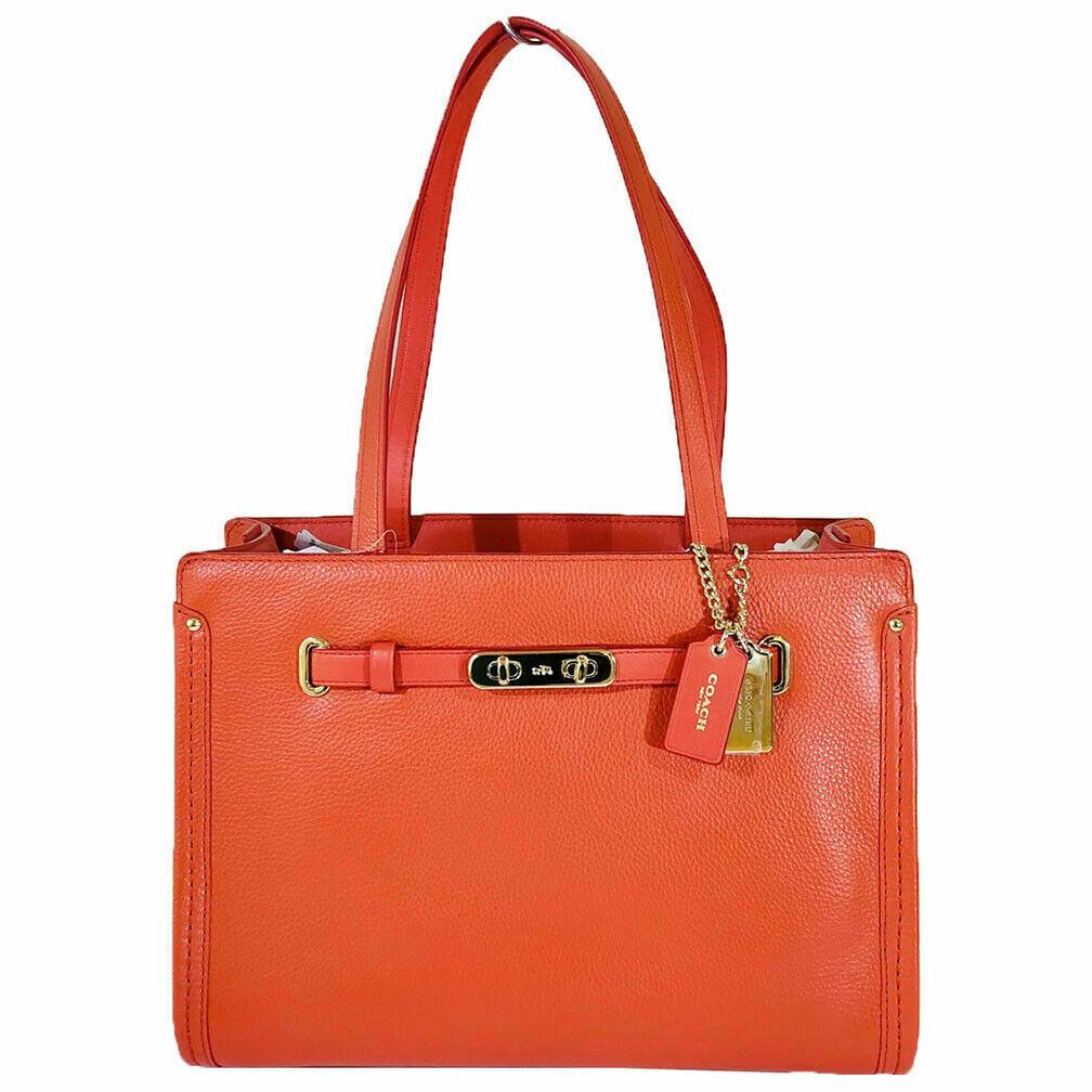 Coach Pebble Leather Small Swagger Tote Light/watermelon