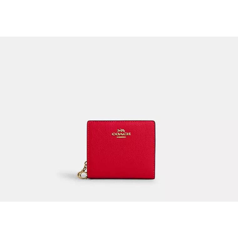 Coach Snap Wallet ID Window C2862 GOLD/BOLD RED