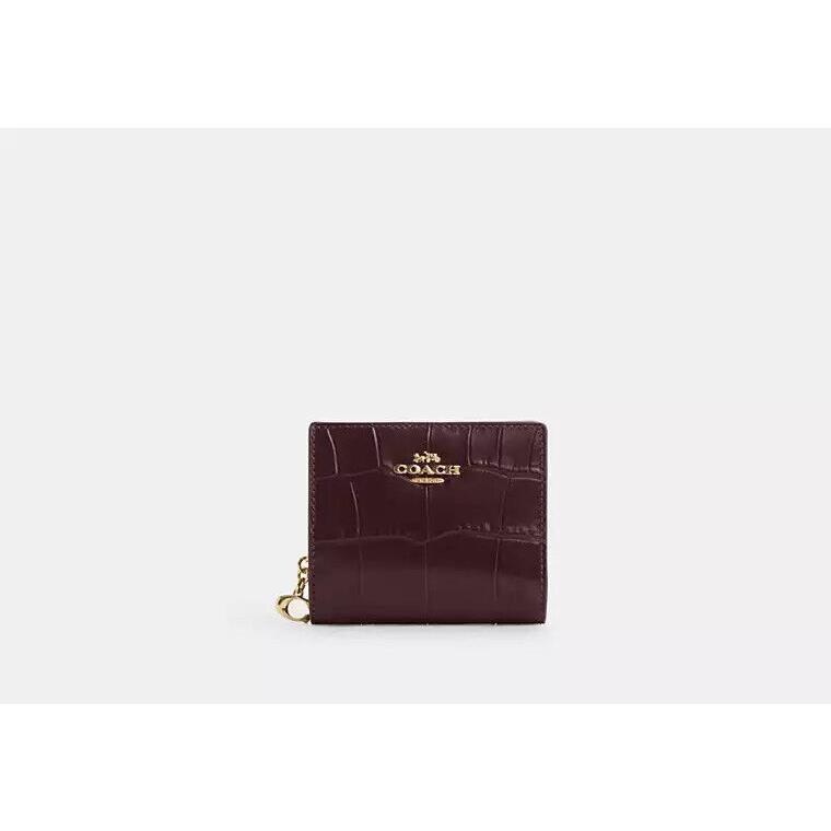 Coach Snap Wallet ID Window C6092 GOLD/MERLOT