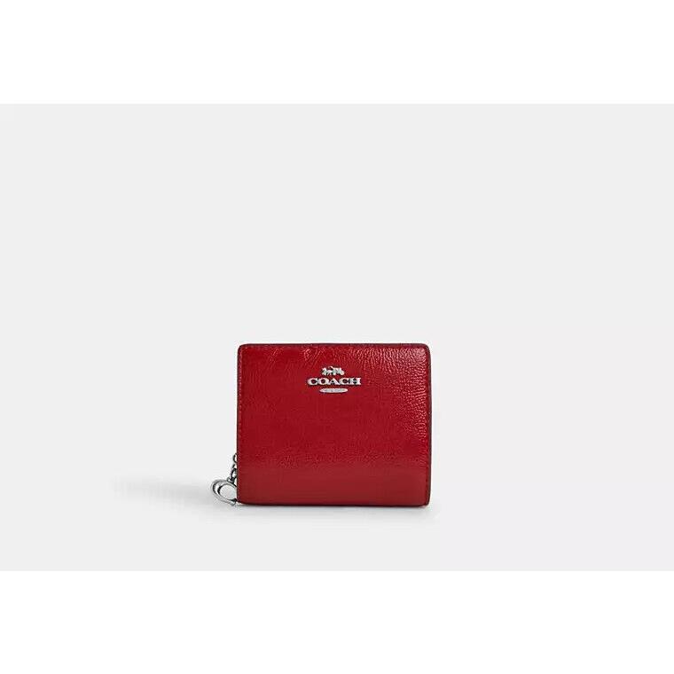 Coach Snap Wallet ID Window CW790 SILVER/RED