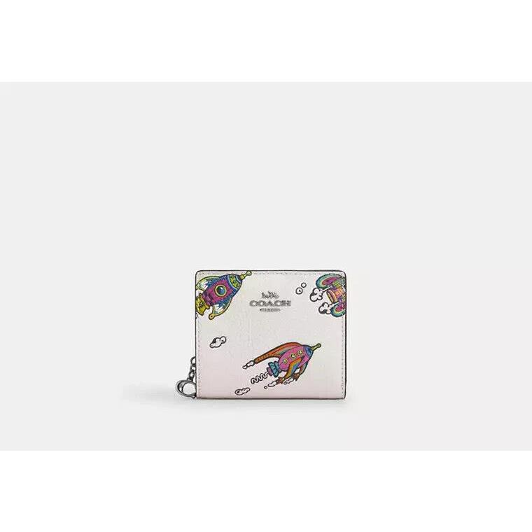 Coach Snap Wallet ID Window CW791 SILVER/CHALK MULTI