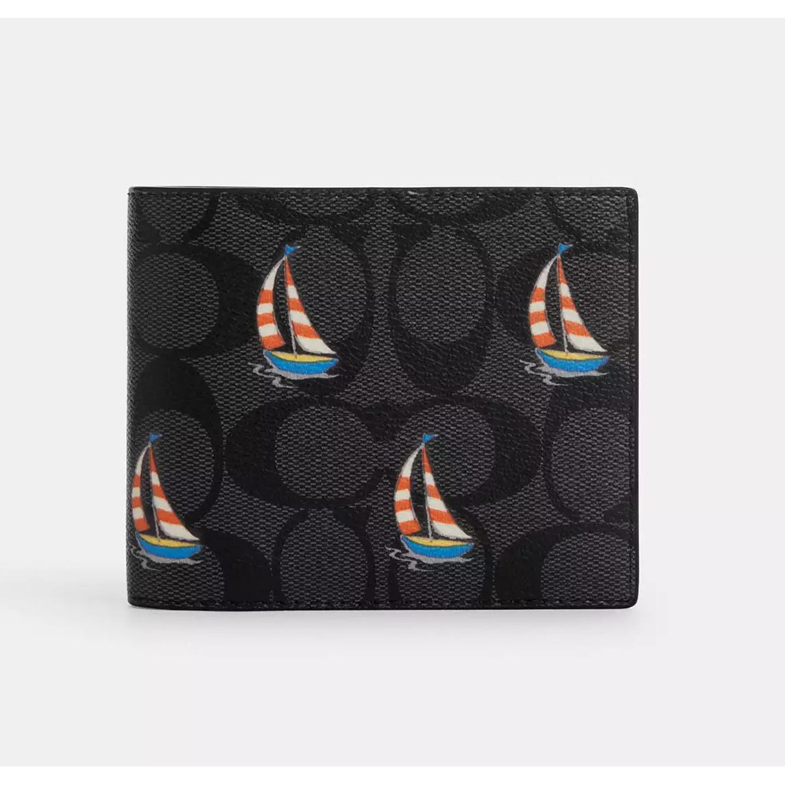 Coach 3 In 1 Wallet In Signature Canvas with Sailboat Print CU121