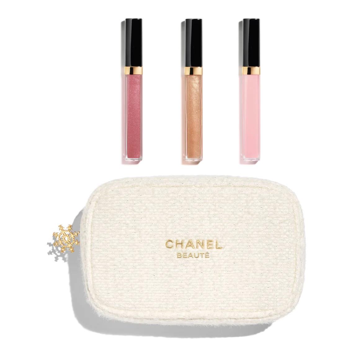 Chanel Maximum Brilliance Christmas 2024 Lipgloss Trio Gift Set w Pouch