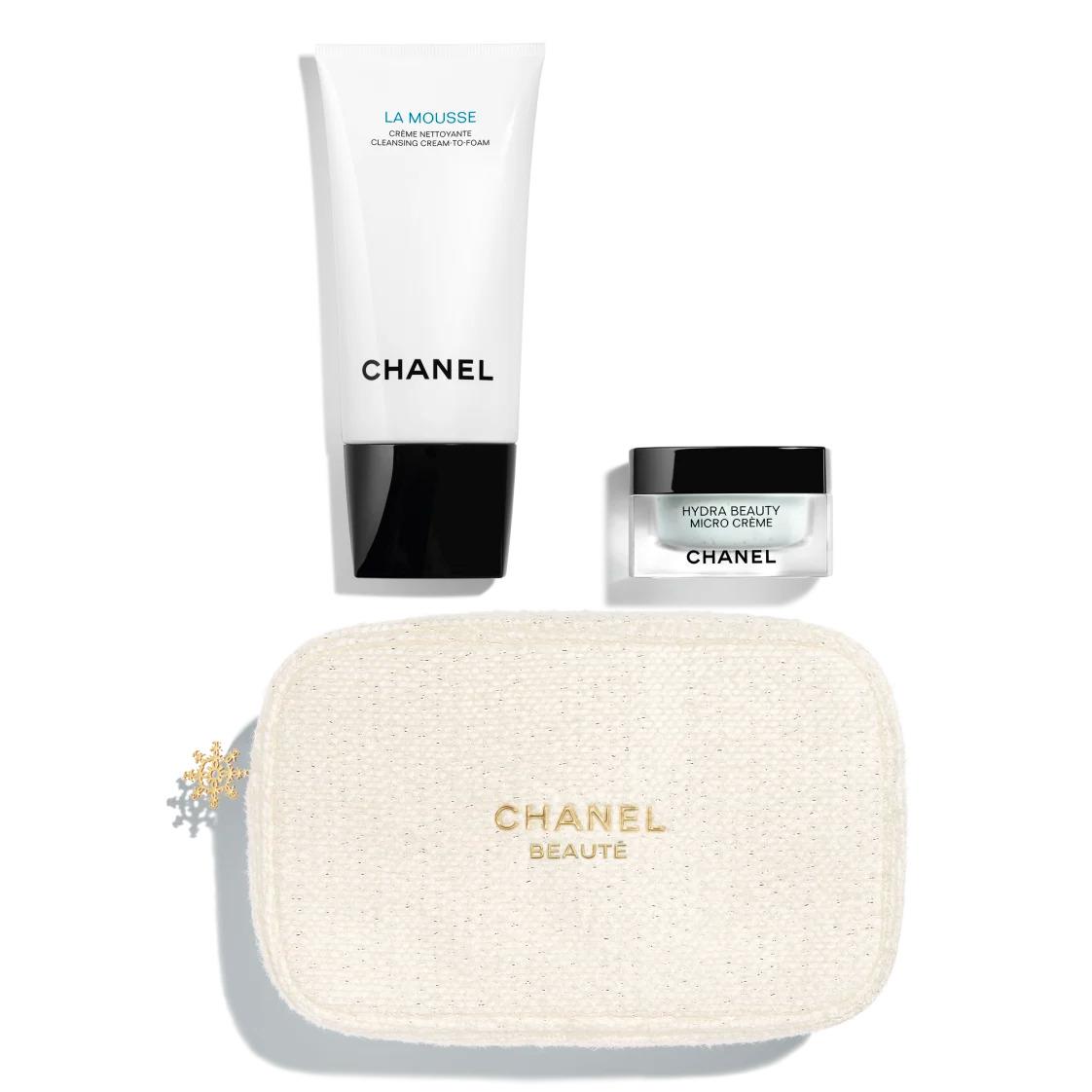 Chanel Bases Covered Christmas Gift 2024 Skincare Set w Pouch