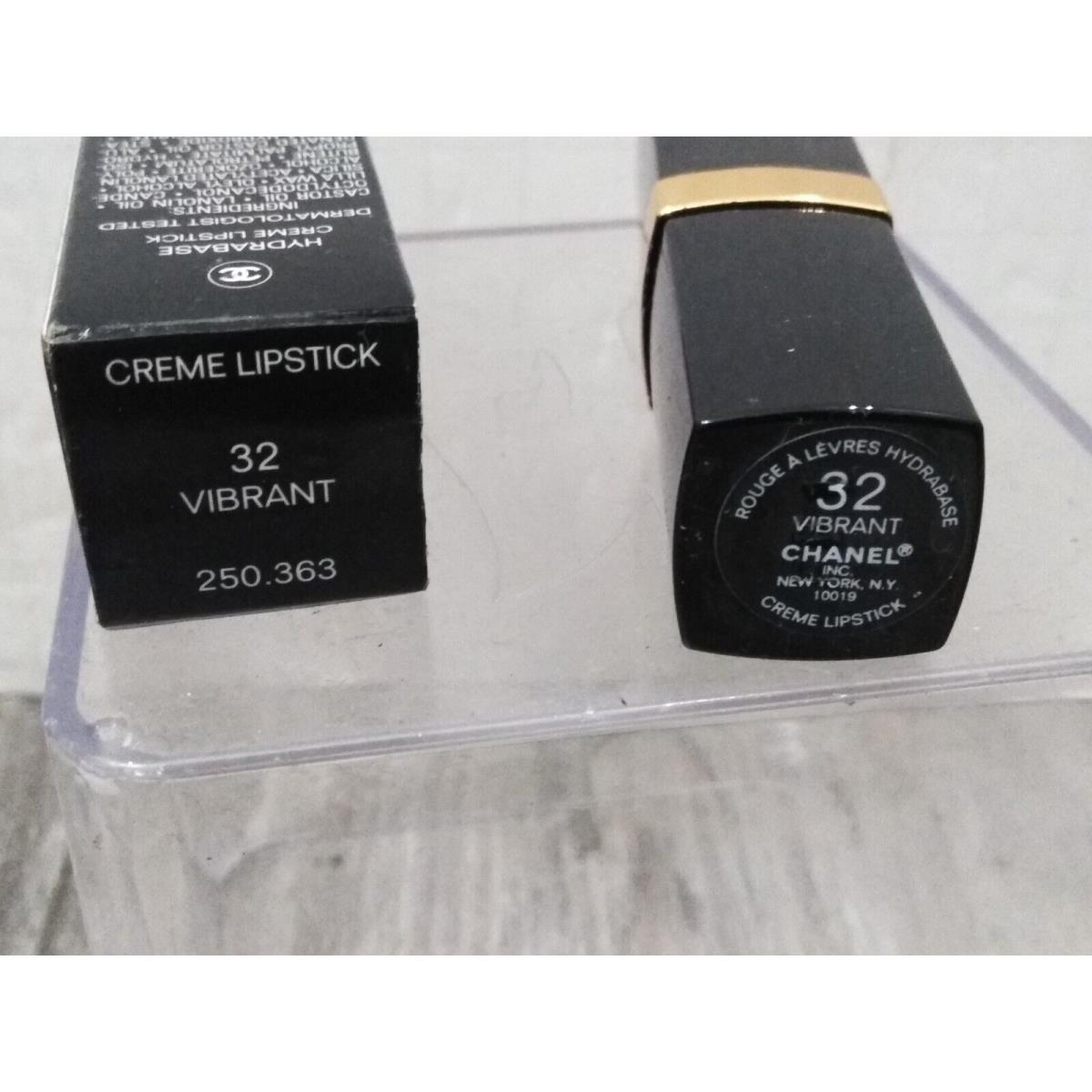 Retired Chanel Hydrabase Creme Lipstick 32 Vibrant 3.5G / 0.12oz Full Size Nos