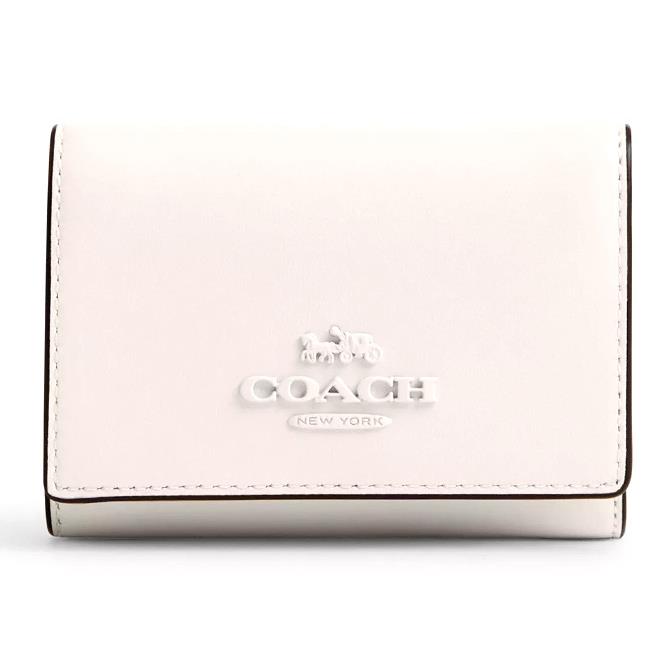 Coach Micro Snap Wallet - CP260 Chalk Silver Refined Calf Leather