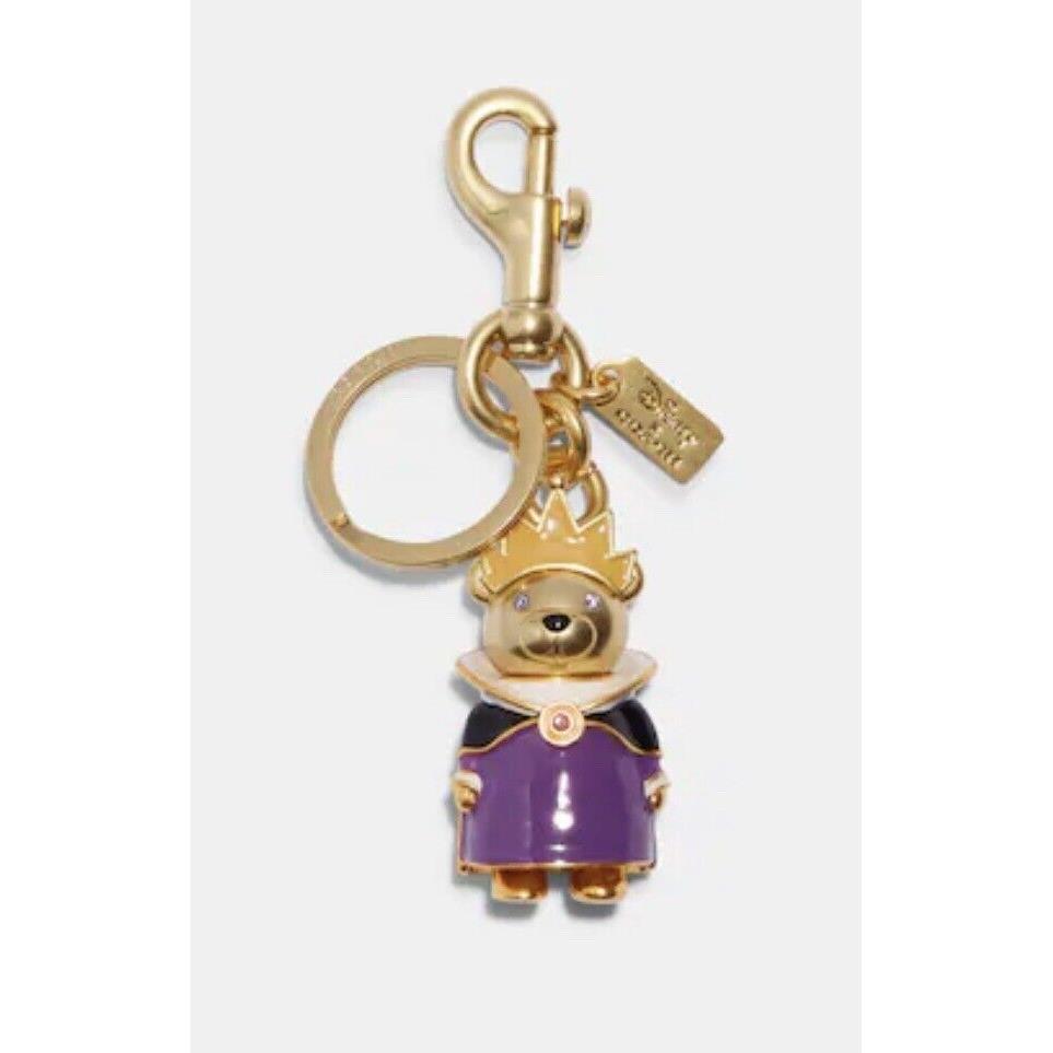 Coach Disney X Evil Queen Bear Bag Charm Split Key Ring Dog Leash Clip