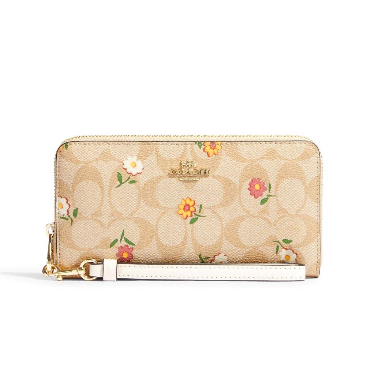 Coach CH360 Long Zip Around Wallet Signature Canvas Nostalgic Ditsy Print