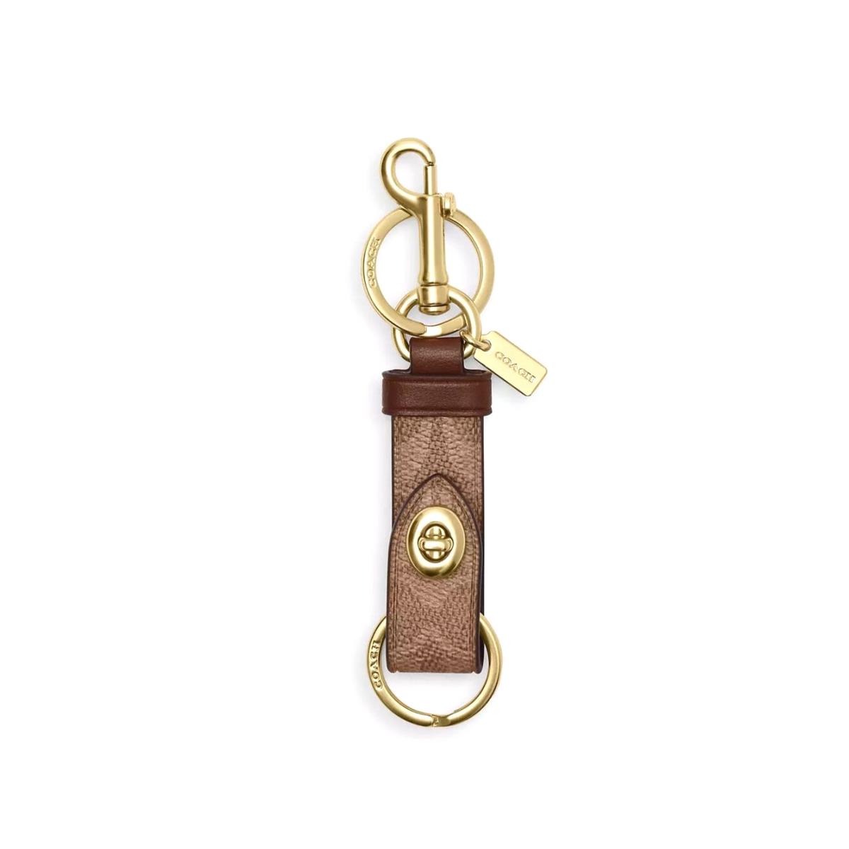 Coach CY235 Trigger Snap Bag Charm in Signature Canvas