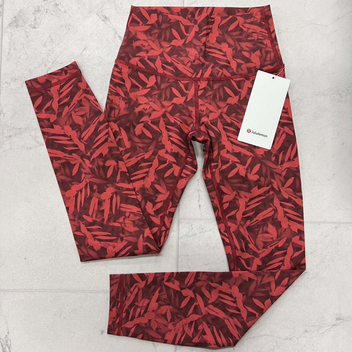 Lululemon Wunder Under High Rise Tight 25 Spray Leaf Fireside Size: 4