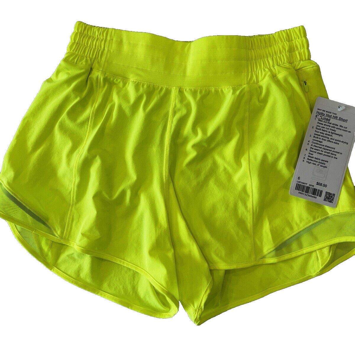 Lululemon Women s Hotty Hot HR Shorts 4 Lined Highlight Yellow Hiye SZ 6