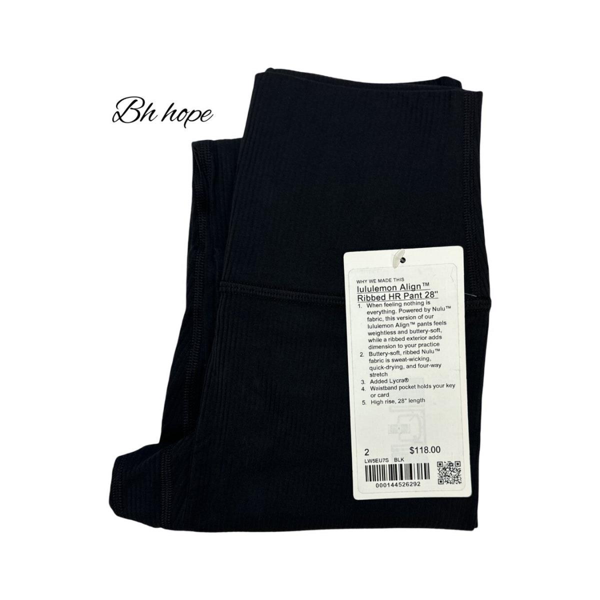 Lululemon Align Ribbed High-rise Pant 28 Black Size 2 LW5EU7S