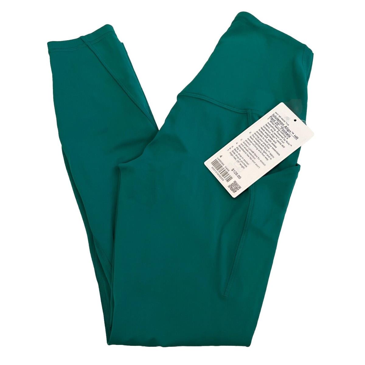 Lululemon Align HR Pant 25 Pockets LW5DCES in Women`s Size 4 Green