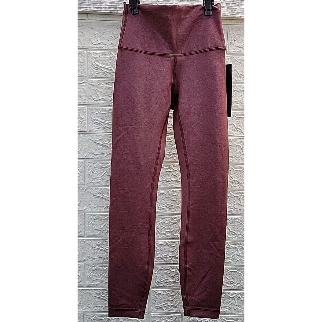 Lululemon Wunder Train High Rise Ultra Breathable 25 Tight Burgundy Size 2