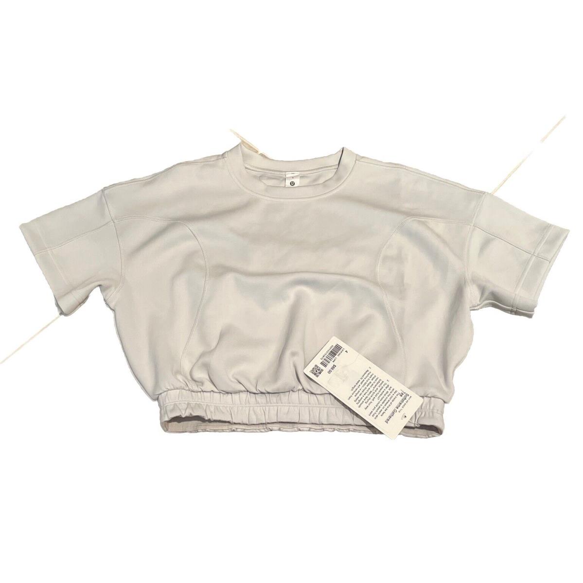 Lululemon Softstreme Gathered Tee Size 4 LW3FO6S Light Vapor