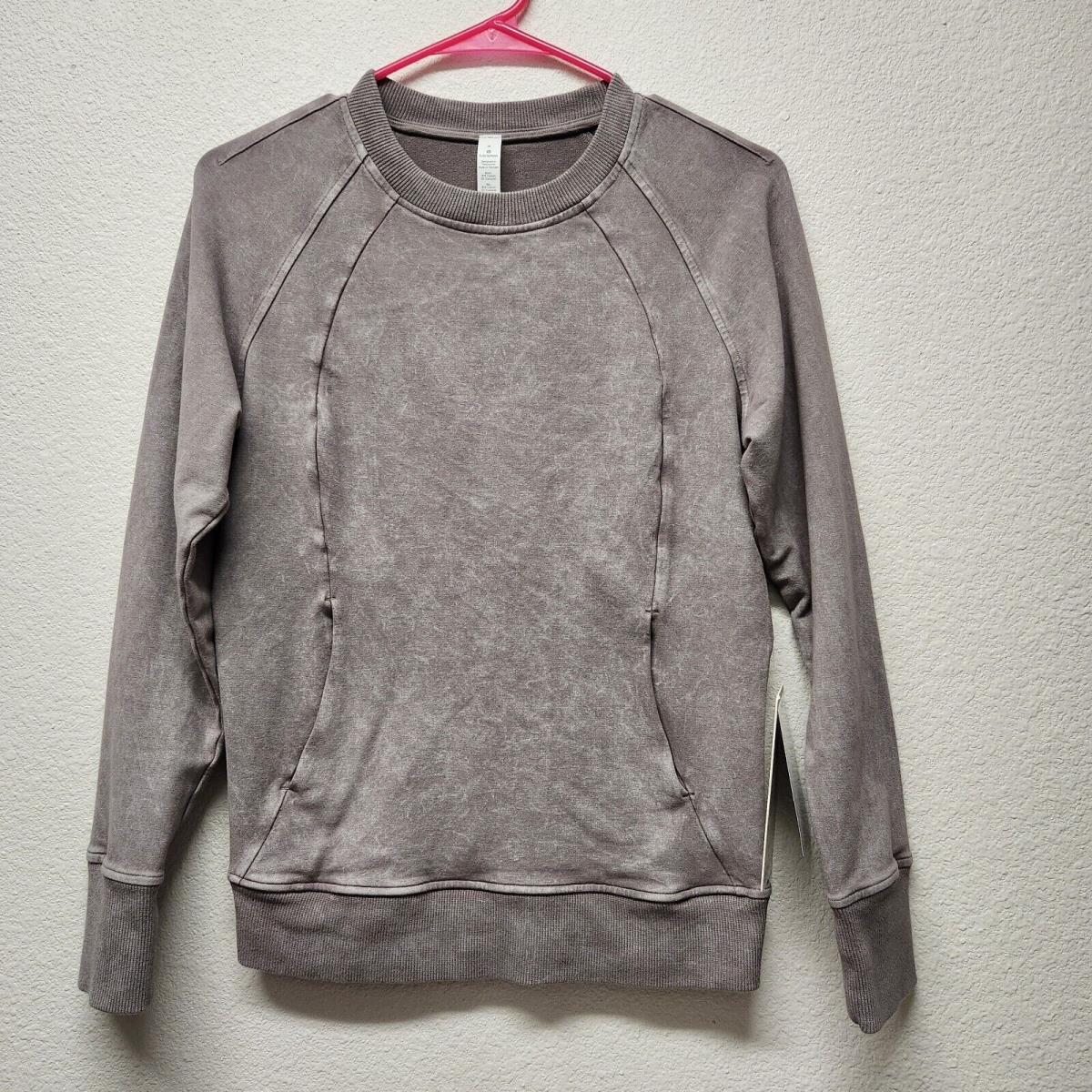 Lululemon Scuba Sz 4 Crew Sweatshirt Taupe Gray Soft Washed Lunar Rock Wdlr