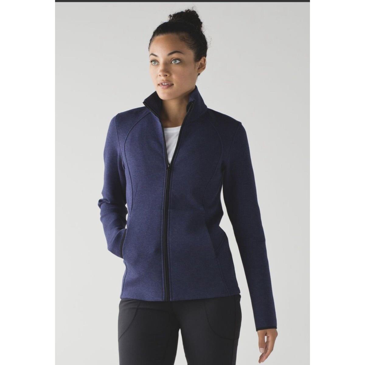 Lululemon Insculpt Jacket Heathered Deep Indigo / Deep Indigo Sz 12