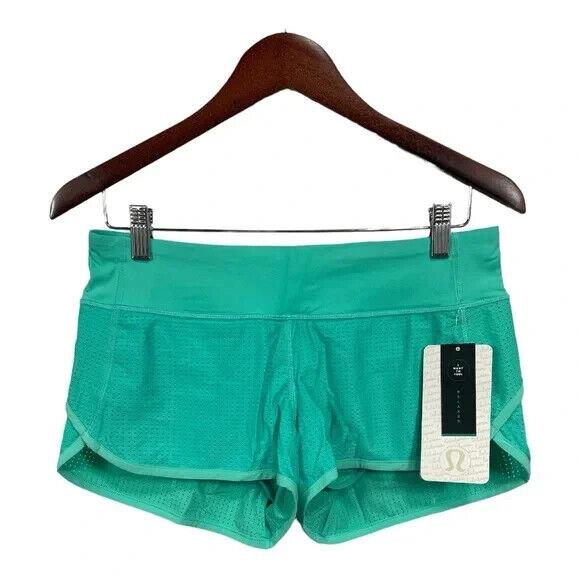 Lululemon Speed Shorts Bali Breeze Women`s 6 Teal Green Mesh