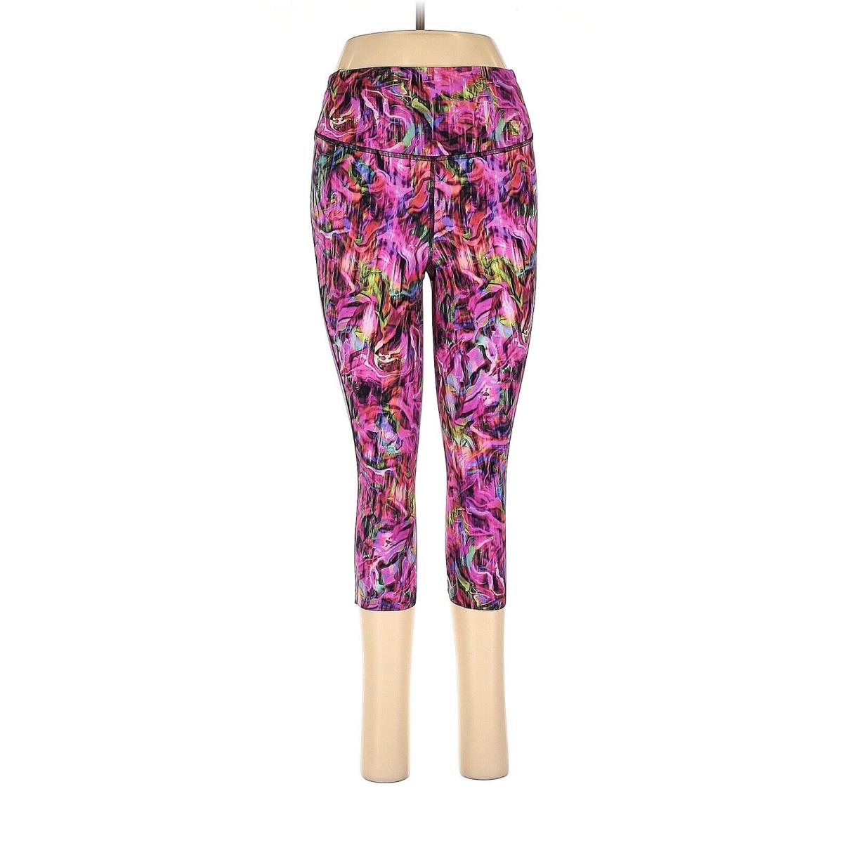 Lululemon Athletica Hyper Flow Pink Multi Base Pace HR Crop 17 Leggings - US 6