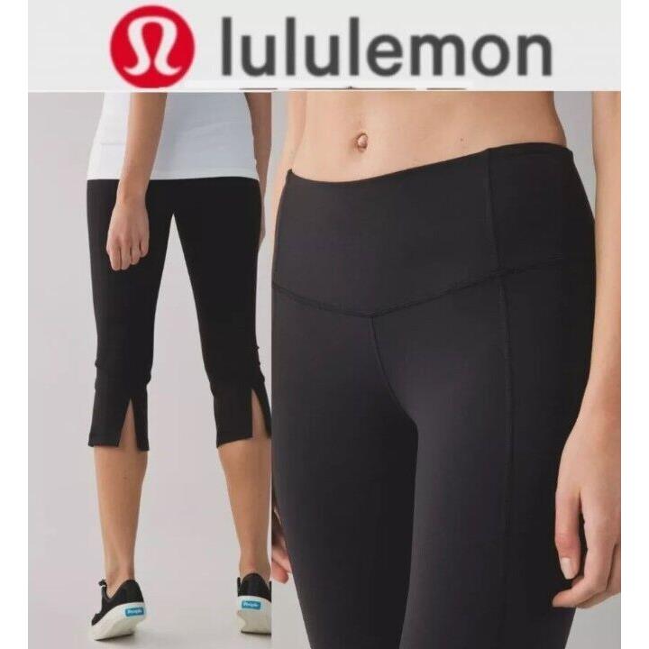 Lululemon Women s Size 12 Gather Crow Black Crop II Leggings