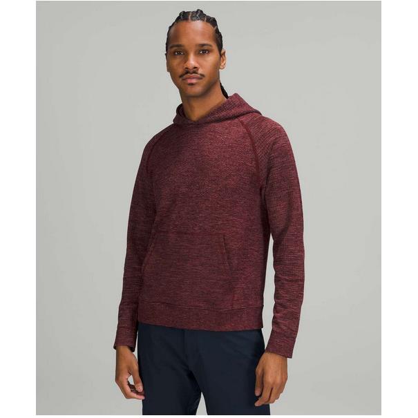 Men`s Lululemon Engineered Warmth Wool Blend Hoodie Burgundy Mlwi/pktp/blk Sz XL