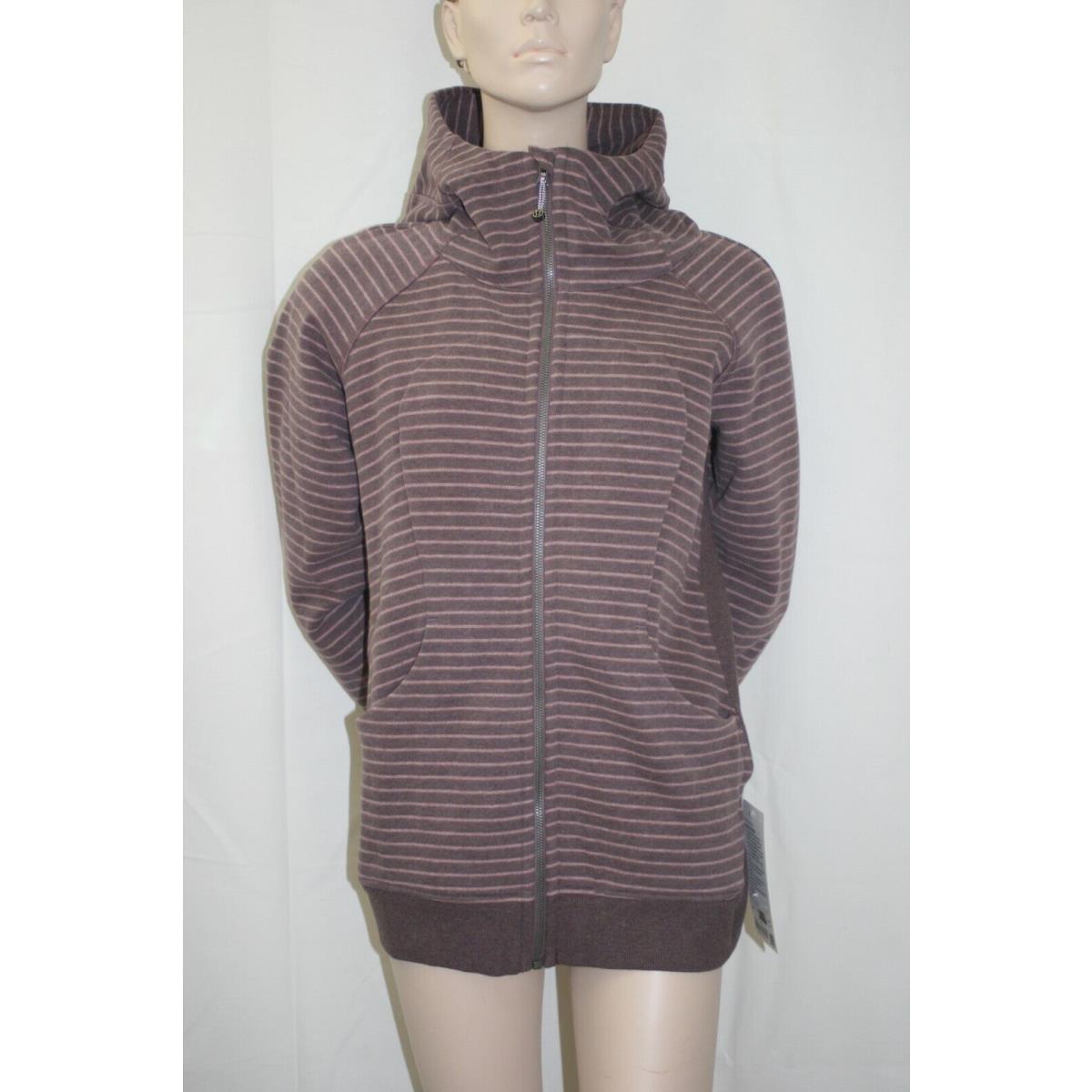 Lululemon Scuba Full Zip Hoodie Jacket Striped LW4ICQS Size: 12