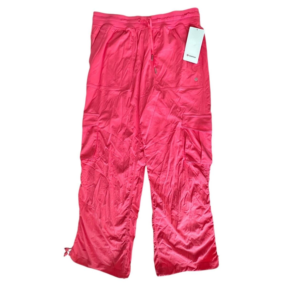 Lululemon Women`s Dance Studio Relaxed Fit MR Cargo Pant Size L Hot Pink