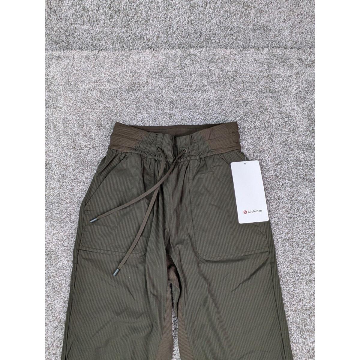 Lululemon Beyond The Studio Crop Pants Womens 2 Olive Green Track W6BJBS