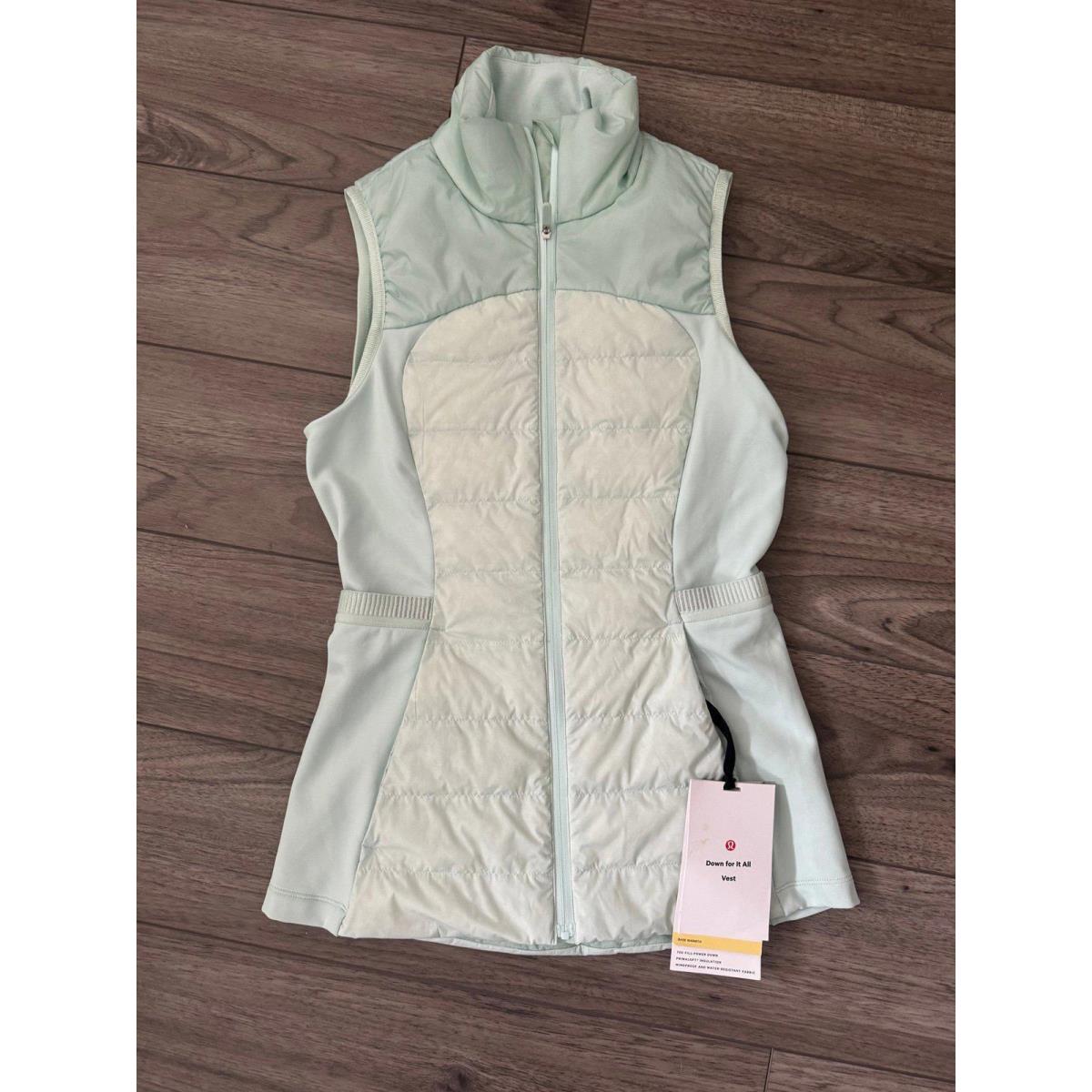 Lululemon Athletica Down For It All Vest Jacket Delicate Mint Color